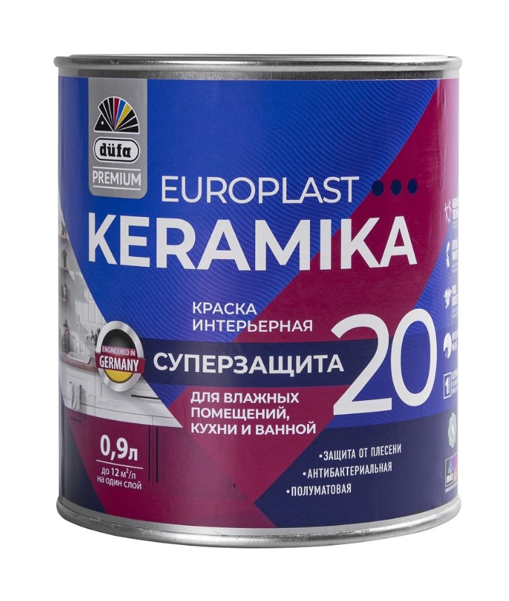 DufaPremium ВД краска EuroPlast Keramika 20  база1  0,9л