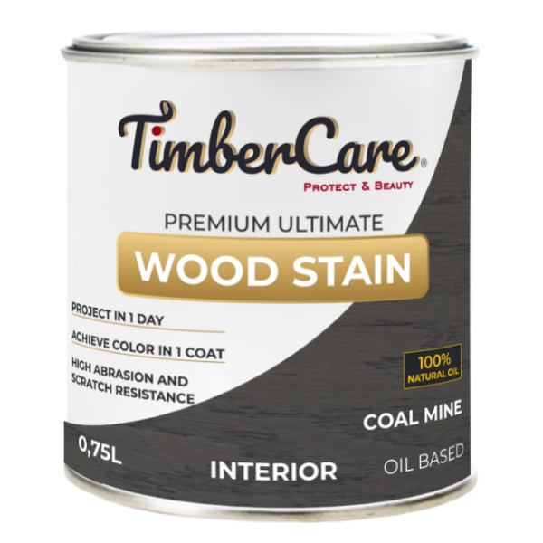 Тонирующее масло TimberCare Wood Stain (цвет- Угольная шахта- Coal mine), банка 0,75л