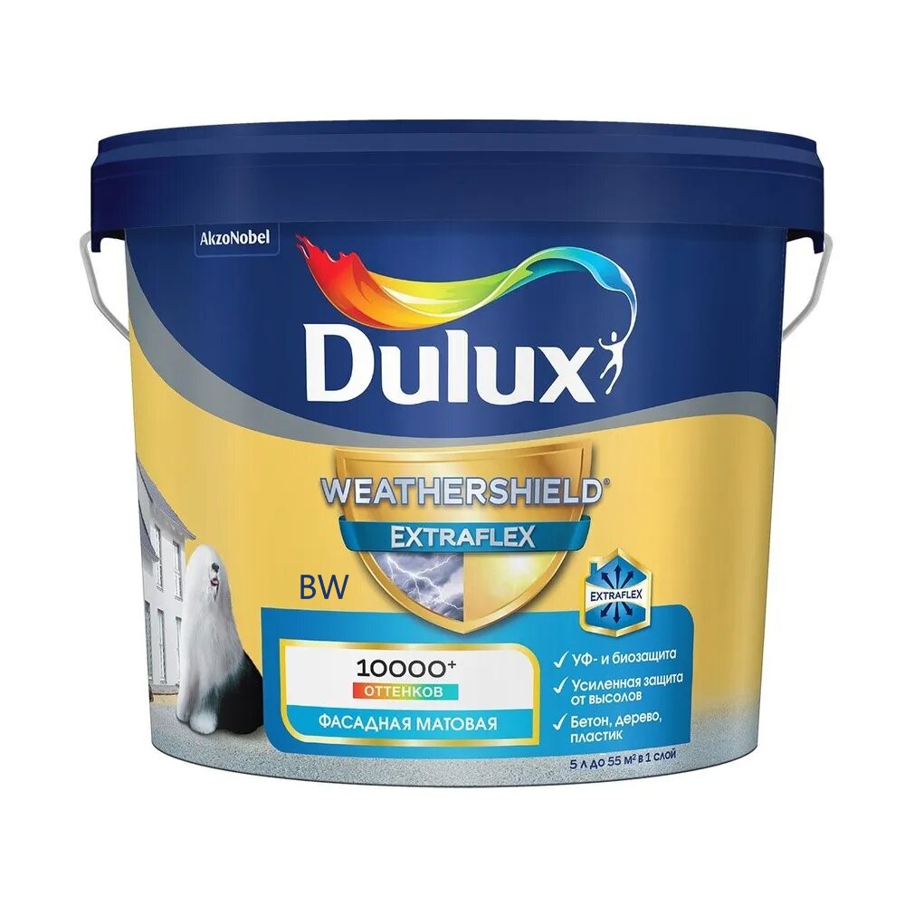 Краска фасадная Dulux Weathershield Extraflex  BW 5л