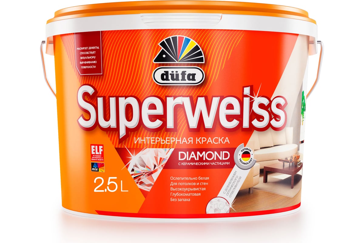 Dufa ВД краска SUPERWEISS RD4  2,5л