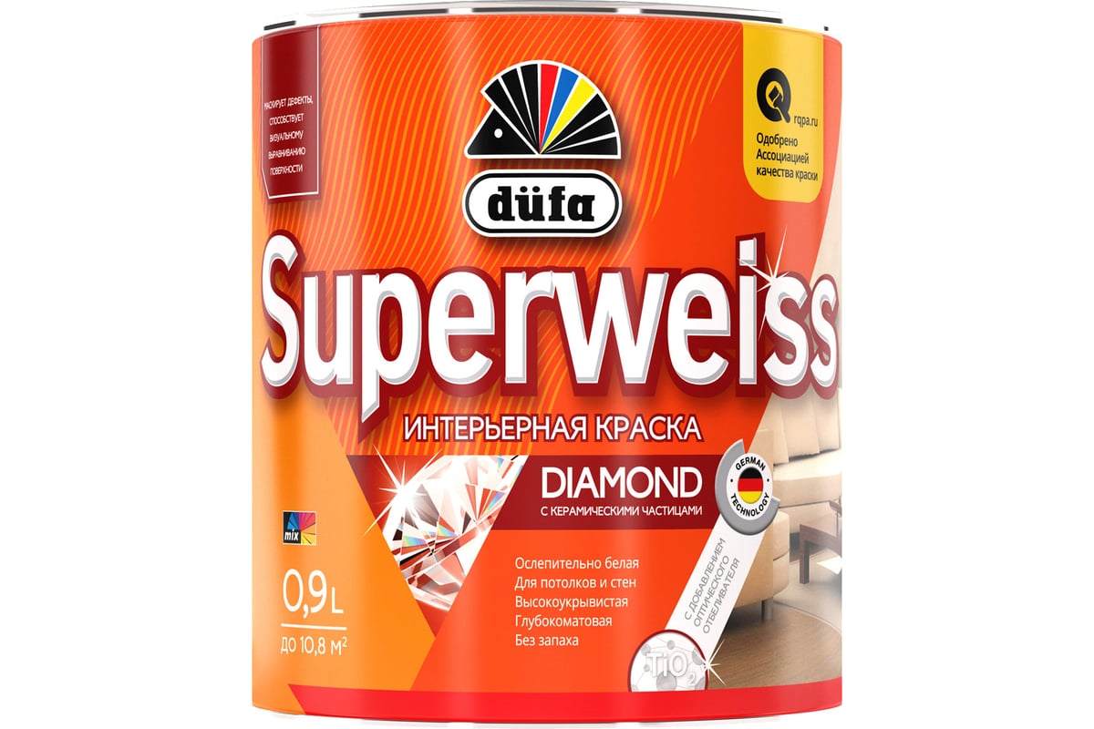 Dufa ВД краска SUPERWEISS RD4  0,9л