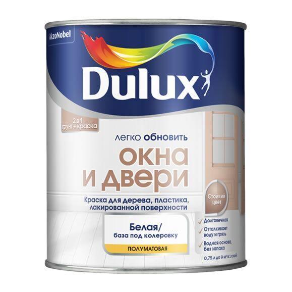 Краска Dulux Окна и Двери п/мат BW 0,75л