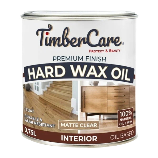Защитное масло с твердым воском TimberCare Hard Wax Oil (цвет- прозрачный полуматовый), банка 0,75л