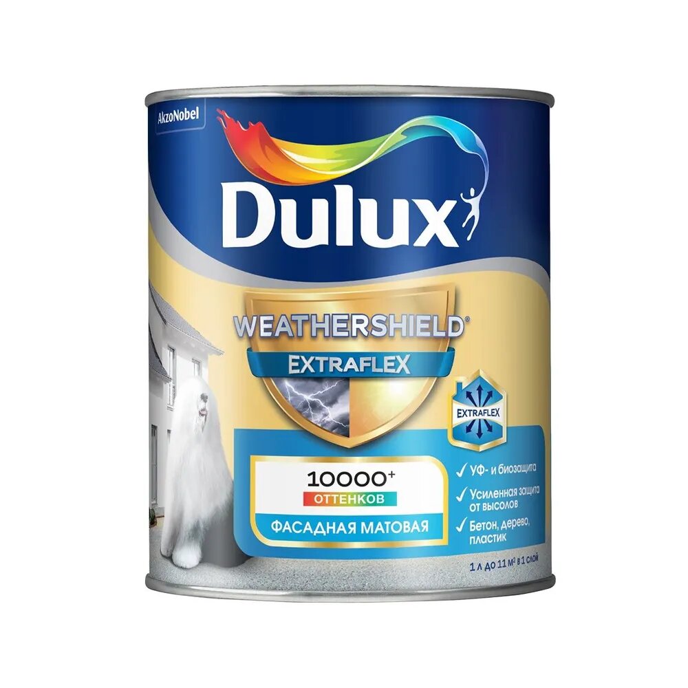 Краска фасадная Dulux Weathershield Extraflex BC 0,9л,