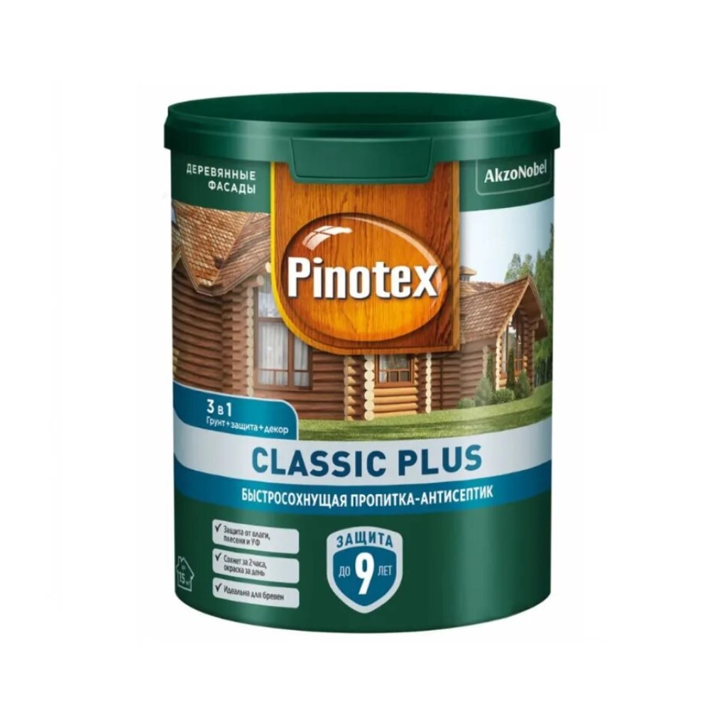 Пропитка-антисептик Pinotex Classic Plus 3 в 1 CLR (база под колеровку) 0,9л