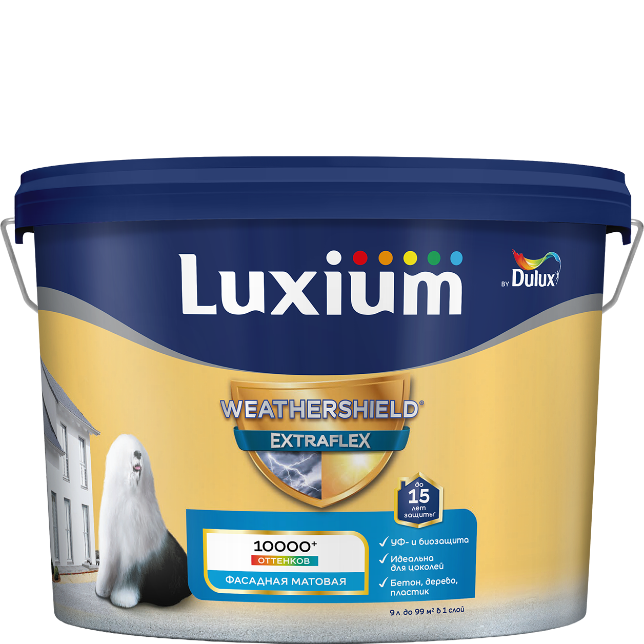 Краска фасад Luxium Weathershield Extraflex BC9л