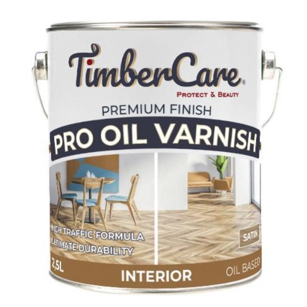 Проф. лак на масляной основе TimberCare Pro Oil Varnish (цвет- полуматовый- satin), банка 2,5л