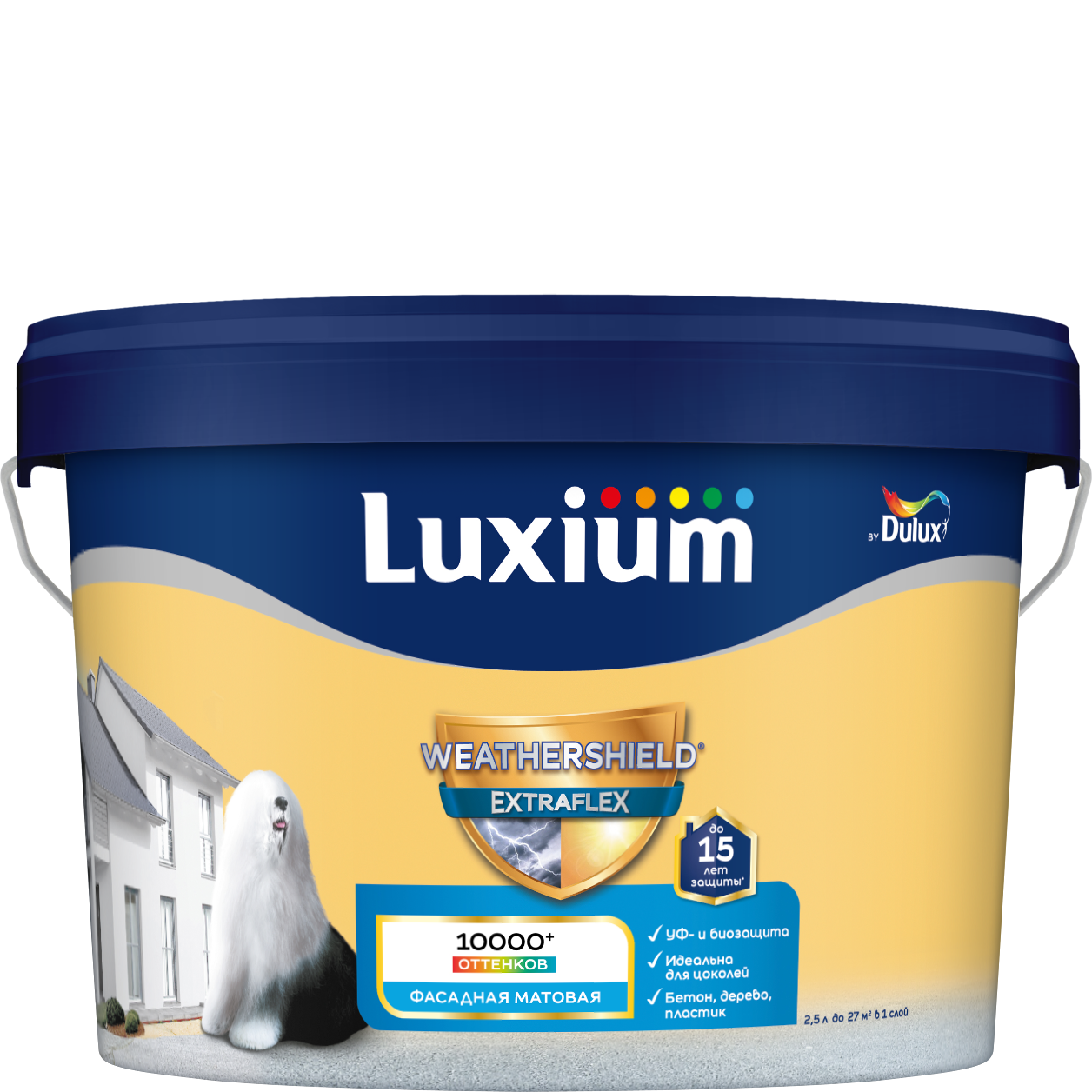 Краска фасад Luxium Weathershield Extraflex BW2,5л