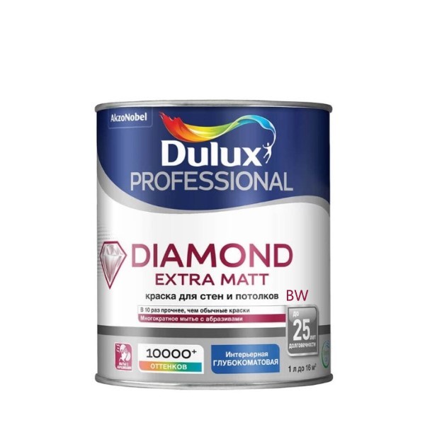 Краска Dulux Professional Diamond Extra Matt глуб/мат BW 1л
