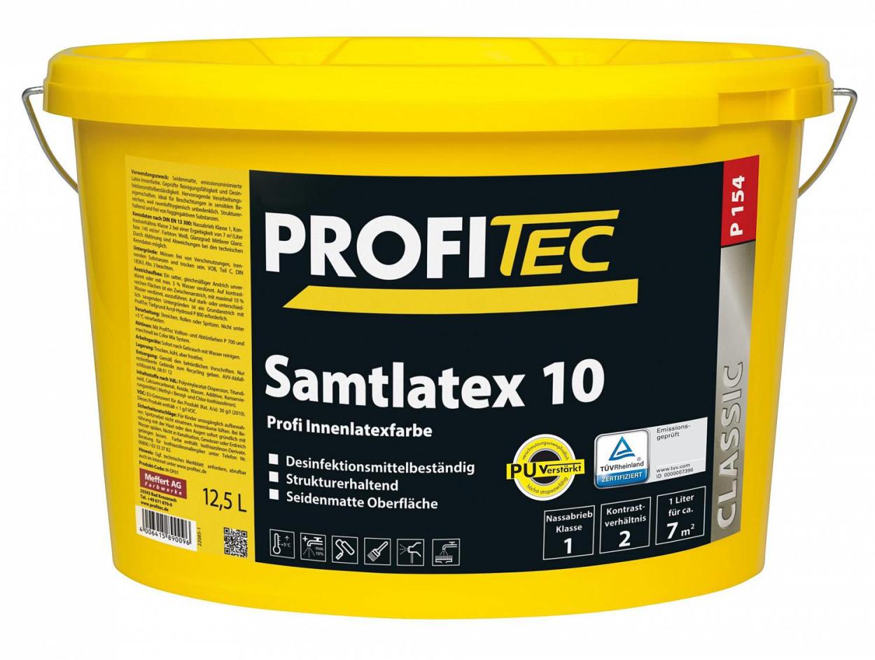 Интерьерная латексная краска ProfiTec P154 Samtlatex 10 матовая 5 л, белая