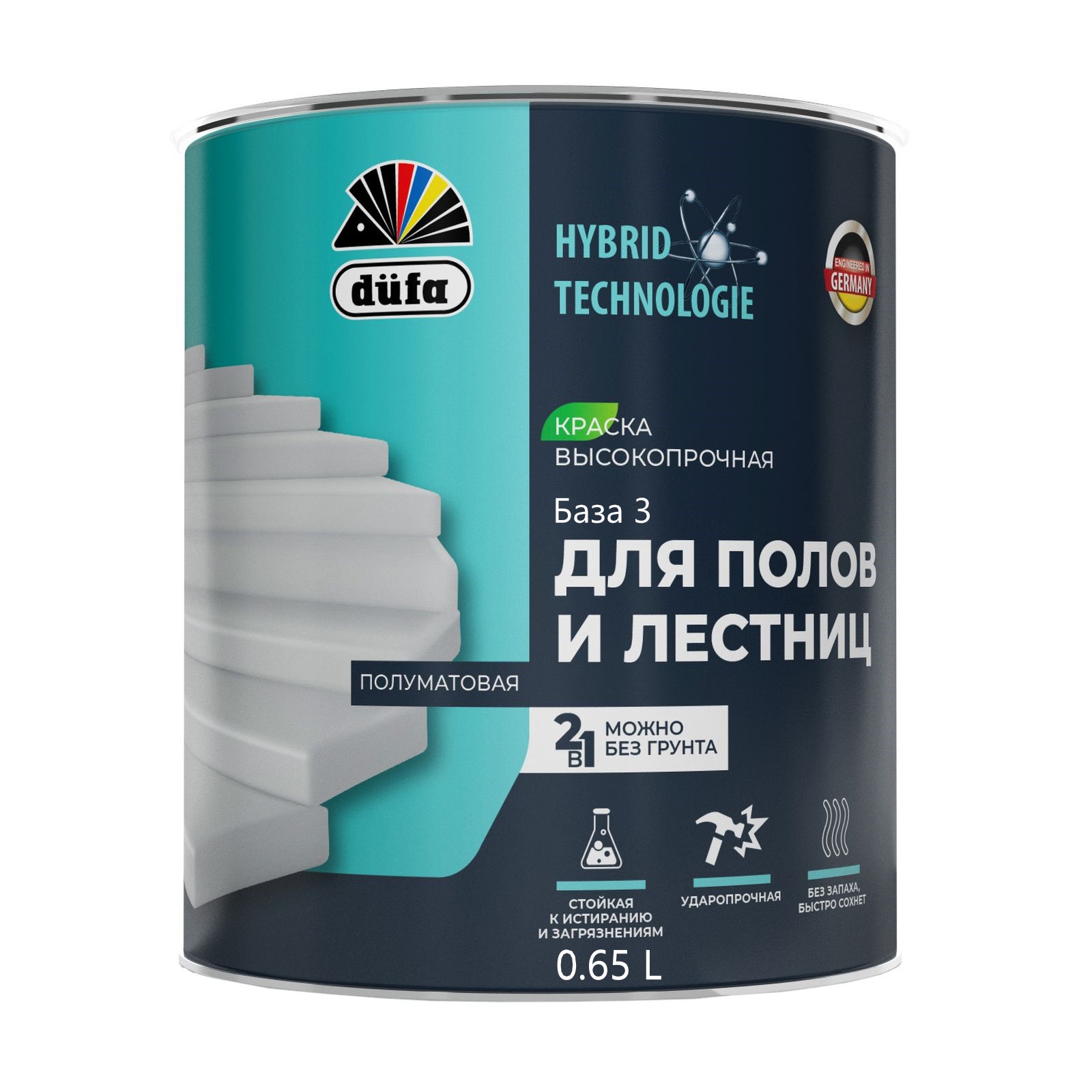 Dufa ДЛЯ ПОЛОВ И ЛЕСТНИЦ краска  база3   0,65л