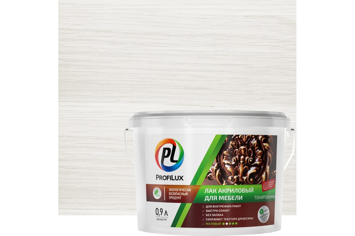 Profilux Лак акриловый для мебели белый 0,9 л
