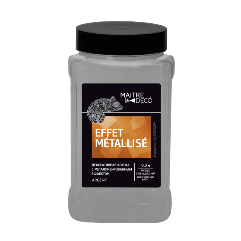 Металлизированная краска EFFET METALLISE ARGENT база ARGENT, 0,3 л