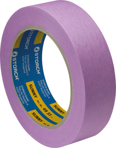Лента малярная бумажная сверхтонкая, фиолетовая, 25мм x 50м