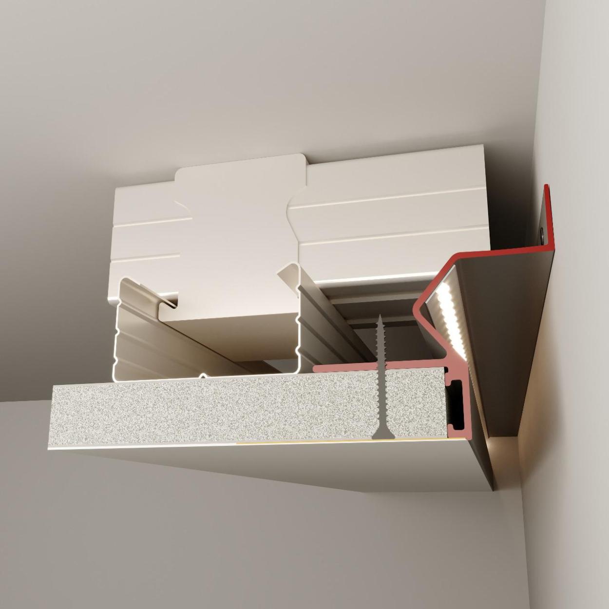 Парящий V-образный профиль(new), зазор в 11 мм Окрашенный