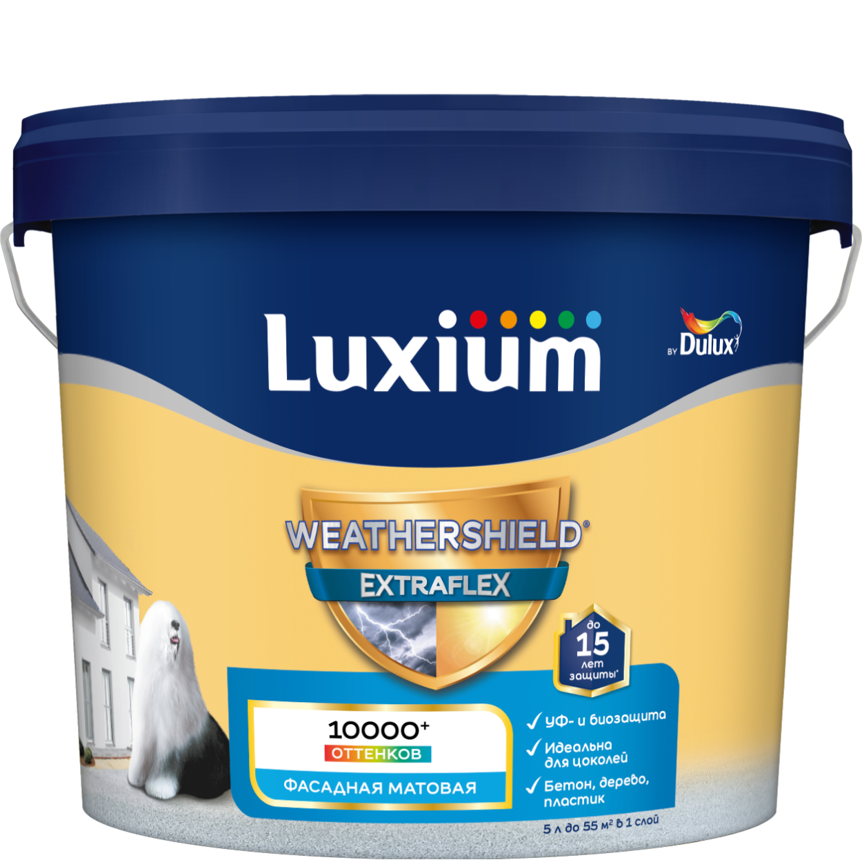 Краска фасад Luxium Weathershield Extraflex BW5л