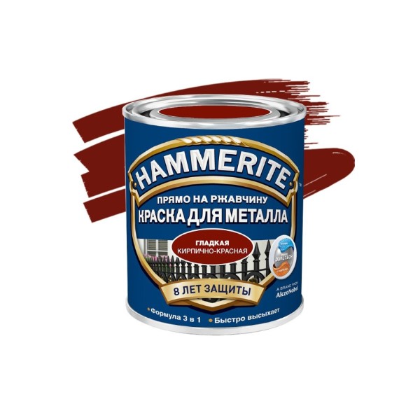 Краска HAMMER глад Кирпич-кр 0,25л  0,25