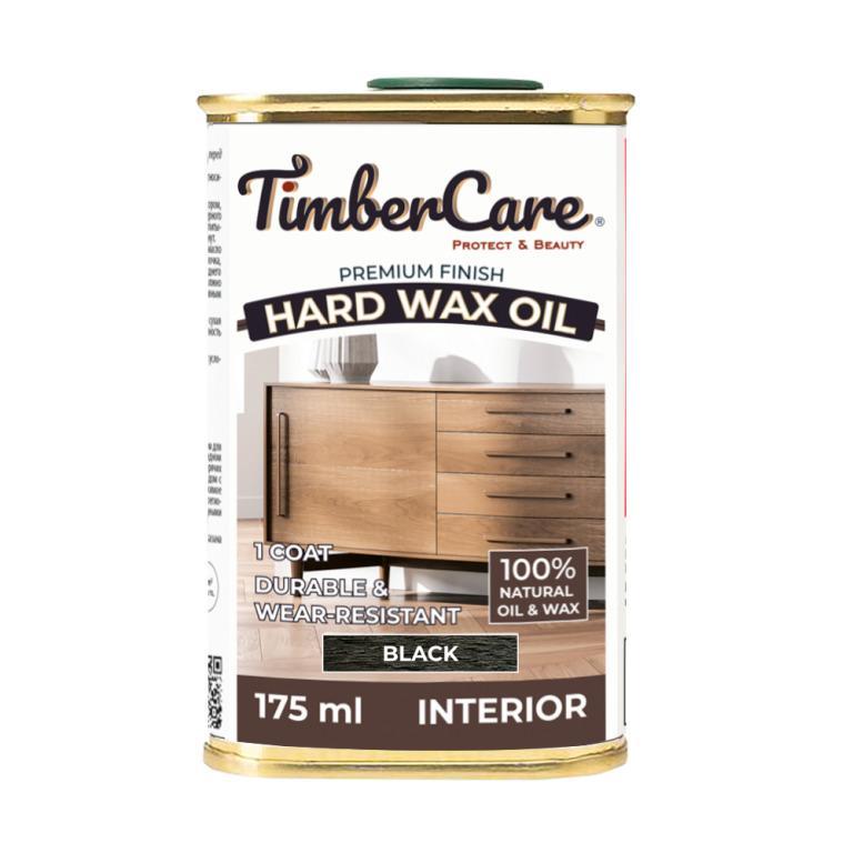 Защитное масло с твердым воском TimberCare Hard Wax Oil (цвет- Черный- Black), банка 0,175л