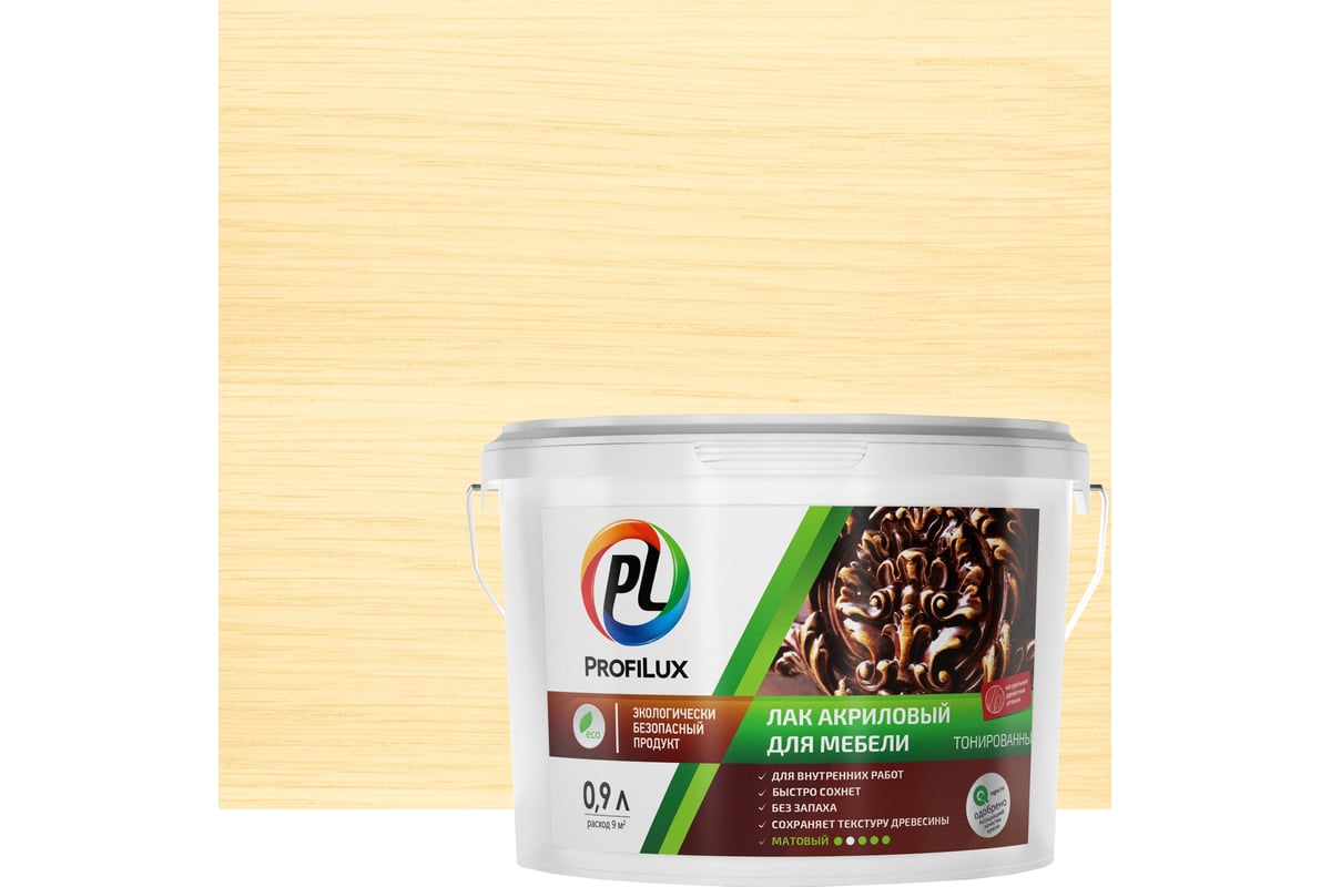 Profilux Лак акриловый для мебели бесцветный 0,9 л