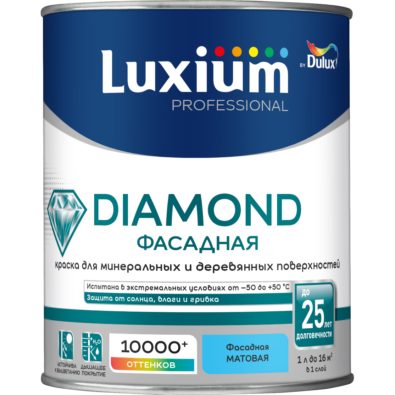 Краска Luxium Prof Diamond Фасад Глад мт BC 0,9л