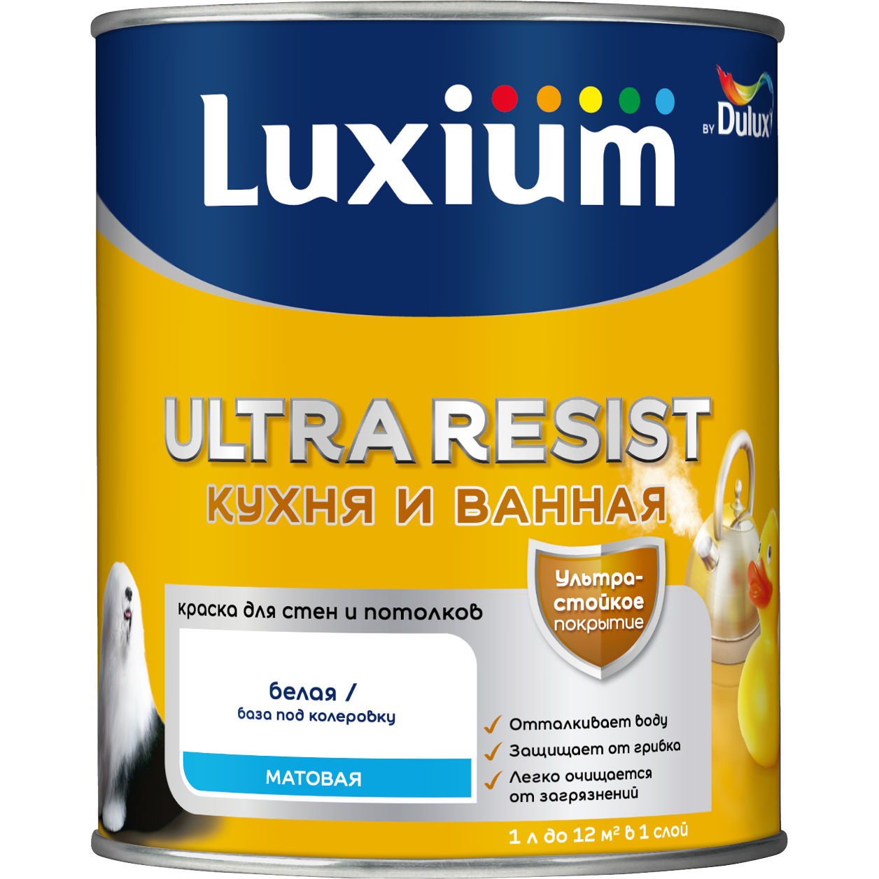 Краска Luxium UR Кухня и Ванная мт BC 0,9л