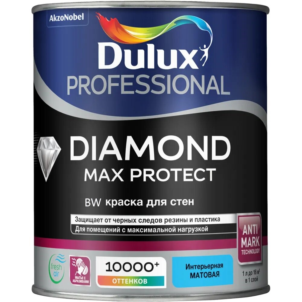 Краска Dulux Professional Diamond Max Protect мат BW 1л