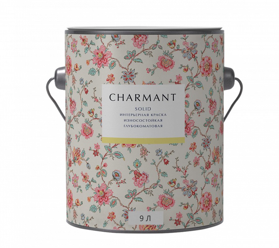Краска Сharmant Solid глубокоматовая моющаяся акрил-уретановая  база А 9 л