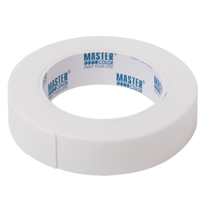 Лента клейкая двусторонняя для крепления зеркал Master Color Waterproof Power, 19 мм x 5 м, цвет бел