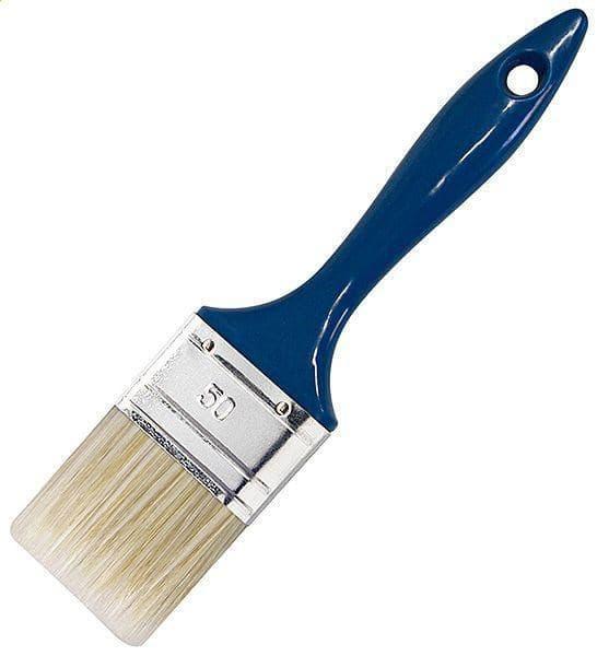 Кисть MAKO плоская 60мм (светлая смесь щитины) 60% пласт.ручка оправа из белай жести 352460