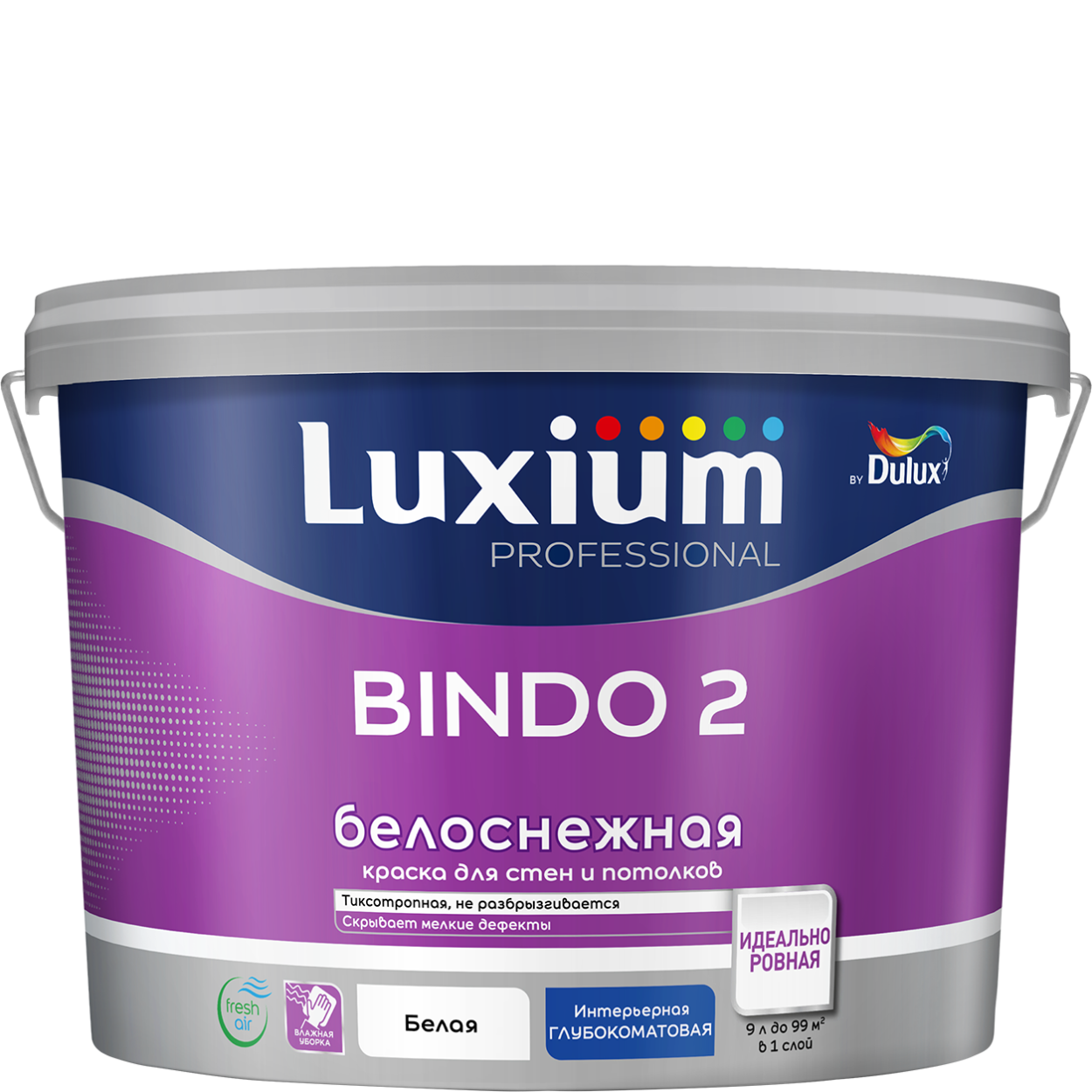 Краска Luxium Prof Bindo 2 белоснеж глуб/мт 9л