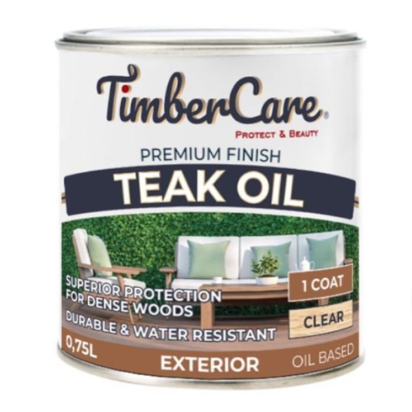 Натуральное тиковое масло TimberCare Teak Oil (цвет- прозрачный), банка 0,75л