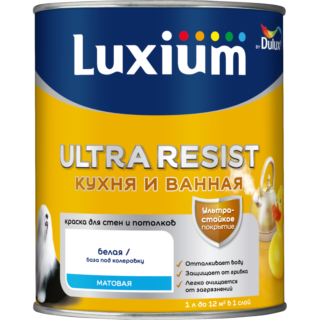 Краска Luxium UR Кухня и Ванная мт BC 0,9л