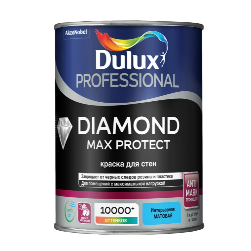 Краска Dulux Professional Diamond Max Protect мат BС 0,9л