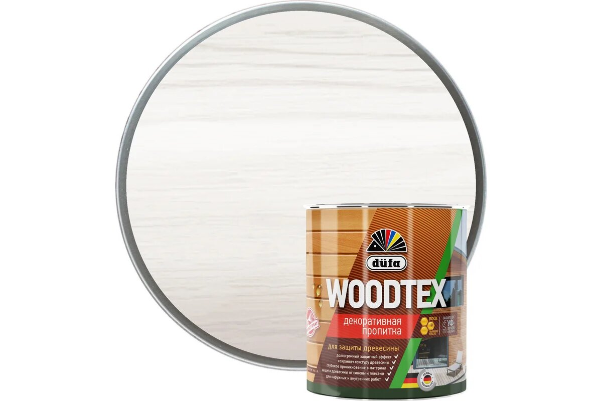 Dufa Пропитка WOOD TEX белая  3л