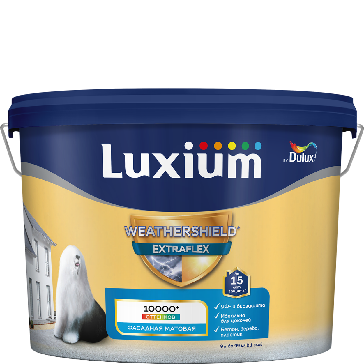 Краска фасад Luxium Weathershield Extraflex BC9л
