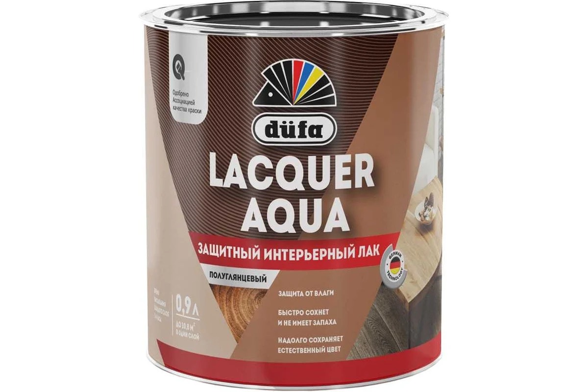 Dufa Лак LACQUER AQUA  интерьерный  полуглянцевый  0,9л