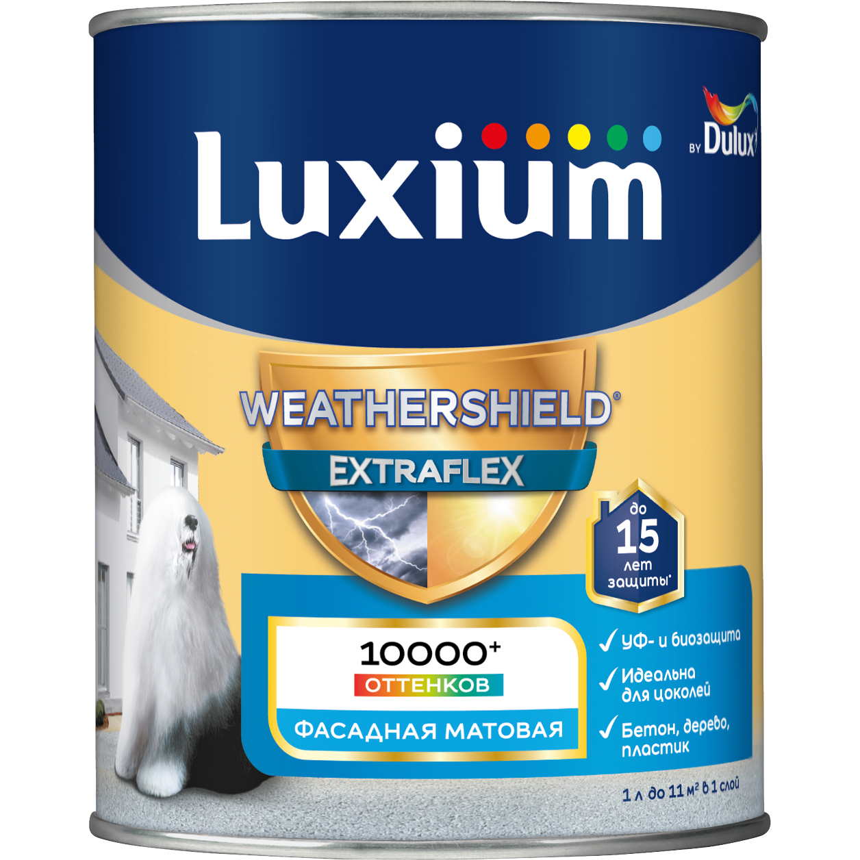 Краска фасад Luxium Weathershield Extraflex BC0,9л