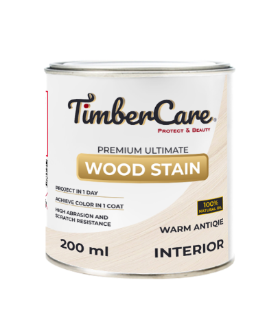 Тонирующее масло TimberCare Wood Stain (цвет- Античный белый- Warm antique), банка 0,2л