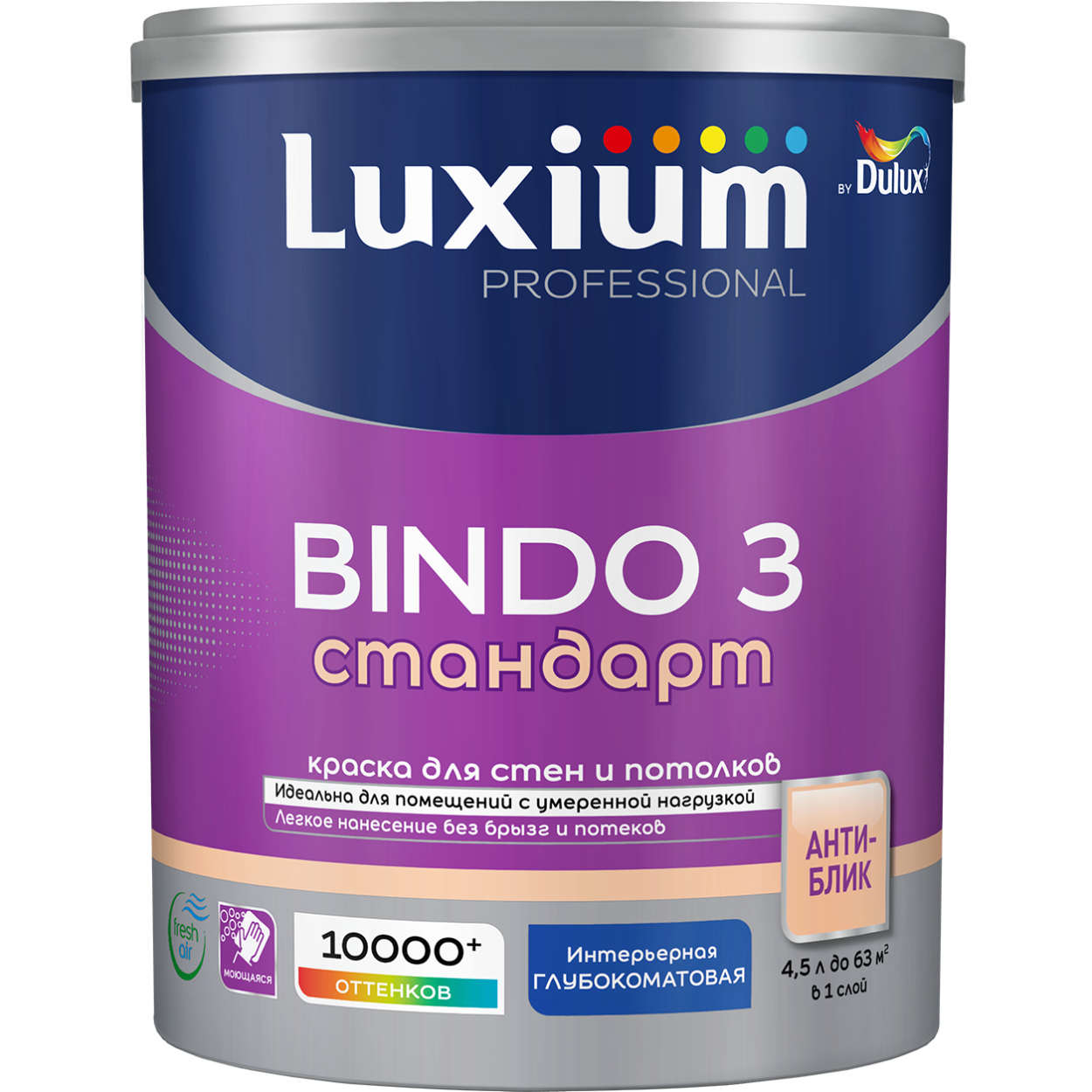 Краска Luxium Prof Bindo 3 глуб/мт BW 4,5л