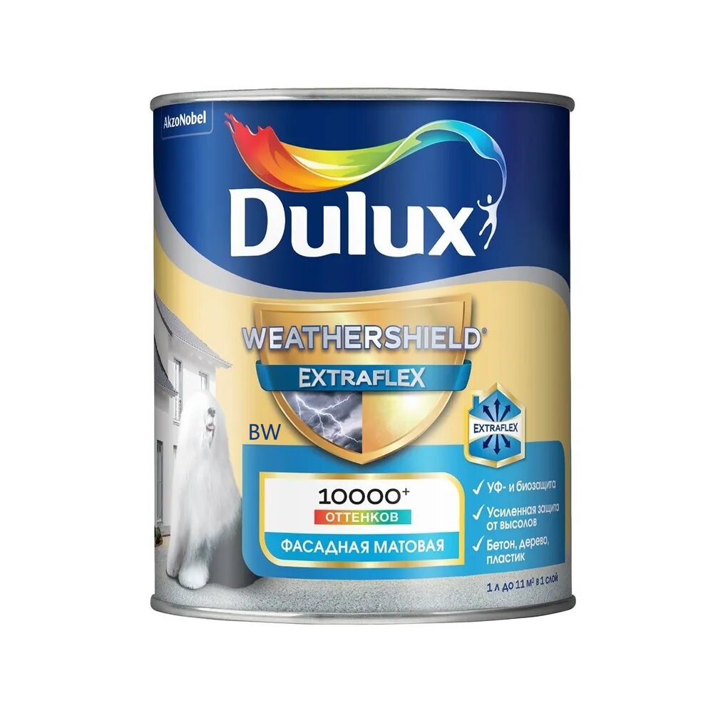 Краска фасадная Dulux Weathershield Extraflex BW 1л,