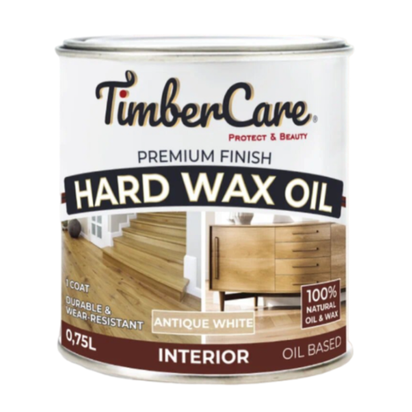 Защитное масло с твердым воском TimberCare Hard Wax Oil (цвет- Античный белый), банка 0,75л