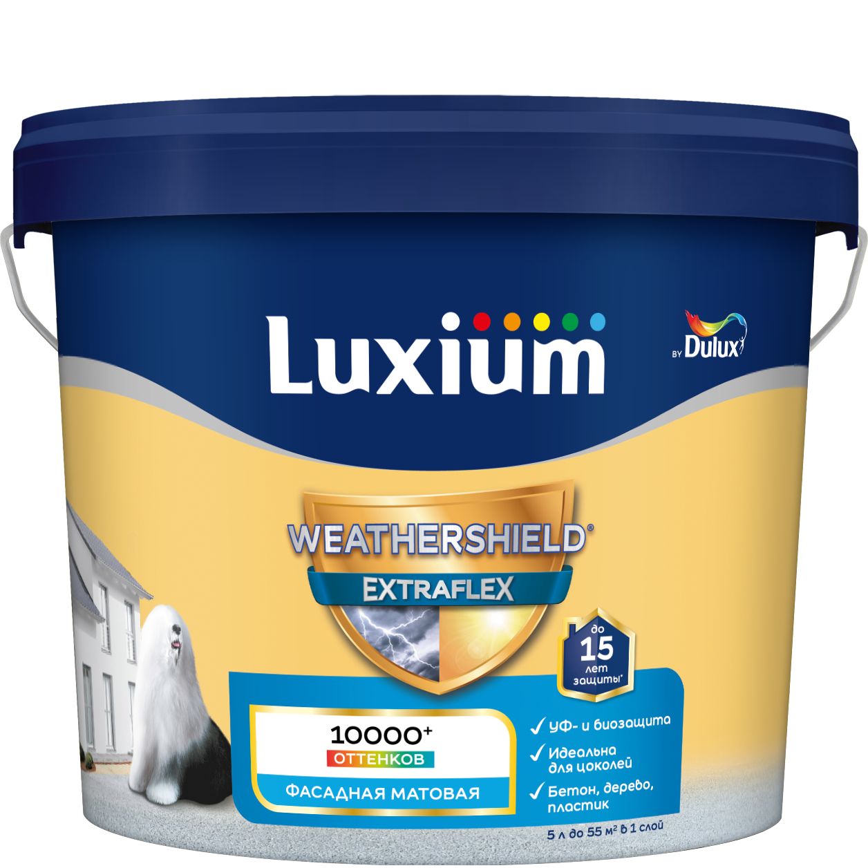 Краска фасад Luxium Weathershield Extraflex BC4,5л