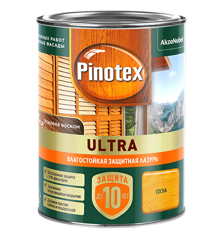 Лазурь Pinotex Ultra Сосна 0,9л,